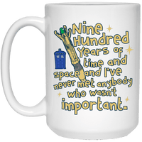 Load image into Gallery viewer, Designs by MyUtopia Shout Out:Doctor Who TARDIS 900 Years of Time and Space Ceramic Coffee Mug - White,15 oz / White,Ceramic Coffee Mug
