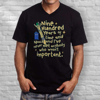 Load image into Gallery viewer, Designs by MyUtopia Shout Out:Doctor Who TARDIS 900 Years of Time and Space Cotton Ladies V-Neck T-Shirt
