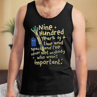 Load image into Gallery viewer, Designs by MyUtopia Shout Out:Doctor Who TARDIS 900 Years of Time and Space Cotton Unisex Tank Top,Black / X-Small,Tank Tops

