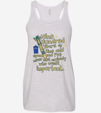 Load image into Gallery viewer, Designs by MyUtopia Shout Out:Doctor Who TARDIS 900 Years of Time and Space Ladies Canvas Flowy Racerback Tank,Vintage White / X-Small,Tank Tops
