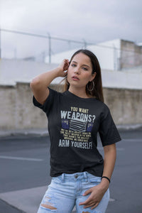 Load image into Gallery viewer, Designs by MyUtopia Shout Out:Doctor Who TARDIS Books Are The Best Weapon Cotton Unisex T-Shirt
