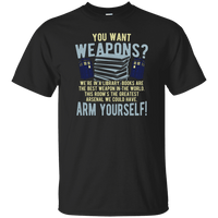 Load image into Gallery viewer, Designs by MyUtopia Shout Out:Doctor Who TARDIS Books Are The Best Weapon Cotton Unisex T-Shirt,S / Black,Adult Unisex T-Shirt
