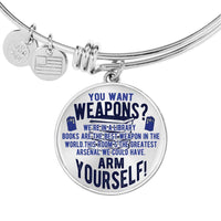 Load image into Gallery viewer, Designs by MyUtopia Shout Out:Doctor Who TARDIS Books Are The Best Weapon Personalized Engravable Keepsake Bangle Bracelet
