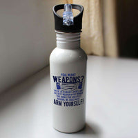 Load image into Gallery viewer, Designs by MyUtopia Shout Out:Doctor Who TARDIS Books Are The Best Weapon Stainless Steel Water Bottle

