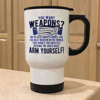 Load image into Gallery viewer, Designs by MyUtopia Shout Out:Doctor Who TARDIS Books Are The Best Weapon Travel Mug
