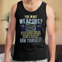 Load image into Gallery viewer, Designs by MyUtopia Shout Out:Doctor Who TARDIS Books Are The Best Weapon Unisex Tank
