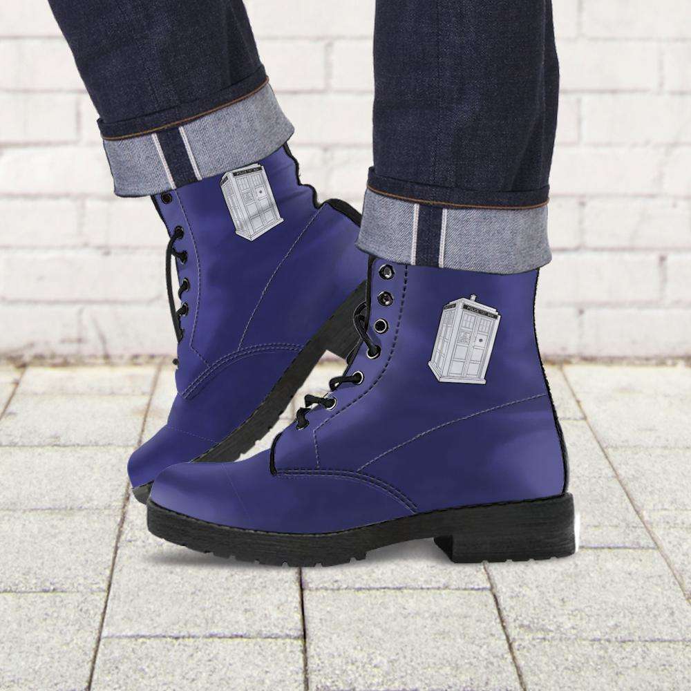 Designs by MyUtopia Shout Out:Doctor Who's TARDIS inspired Faux Leather 7 Eye Lace-up Boots