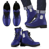 Load image into Gallery viewer, Designs by MyUtopia Shout Out:Doctor Who&#39;s TARDIS inspired Faux Leather 7 Eye Lace-up Boots
