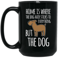 Load image into Gallery viewer, Designs by MyUtopia Shout Out:Dog Hair at Home Ceramic Coffee Mug - Black,15 oz / Black,Ceramic Coffee Mug
