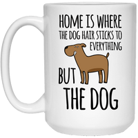 Load image into Gallery viewer, Designs by MyUtopia Shout Out:Dog Hair at Home Ceramic Coffee Mug - White,15 oz / White,Ceramic Coffee Mug
