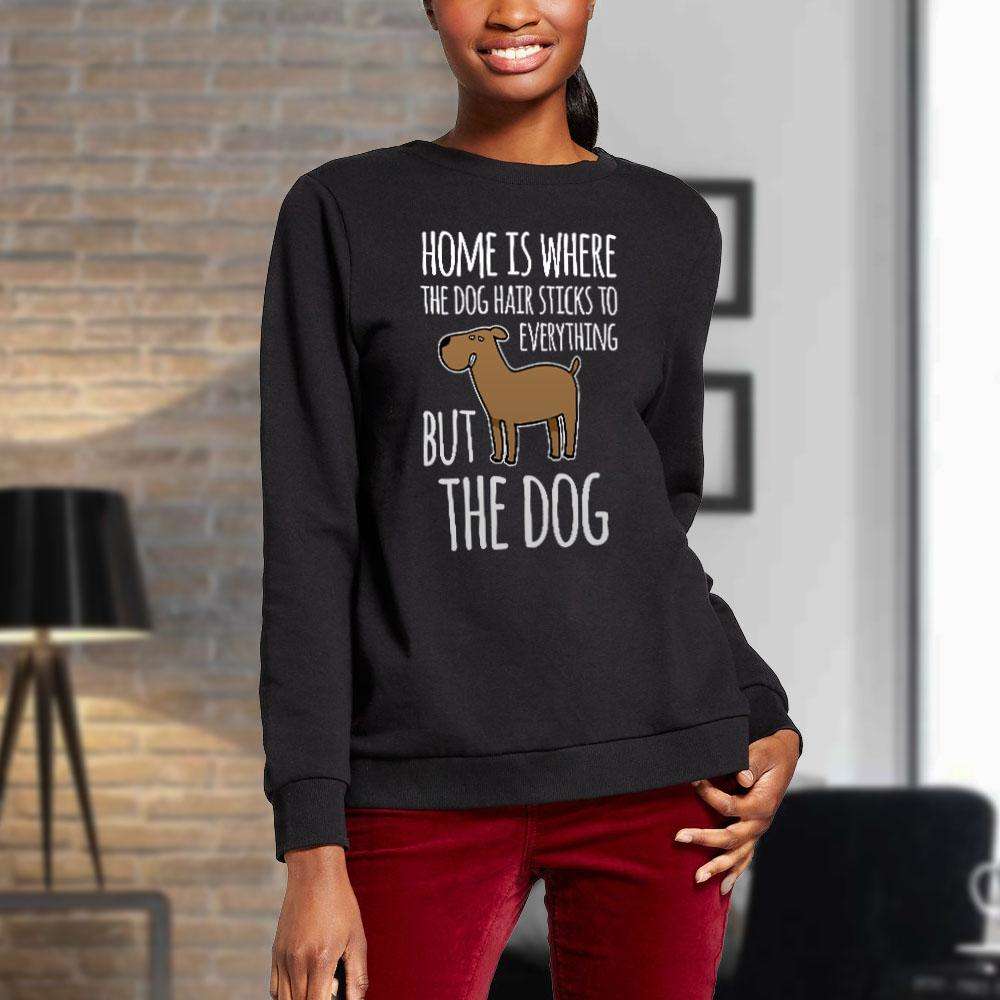 Designs by MyUtopia Shout Out:Dog Hair at Home Long Sleeve Unisex Ultra Cotton T-Shirt
