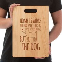 Load image into Gallery viewer, Designs by MyUtopia Shout Out:Dog Hair at Home Maple Laser Engraved Cutting Board
