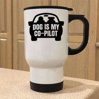 Load image into Gallery viewer, Designs by MyUtopia Shout Out:Dog is My Co-Pilot 14 oz White Travel Mug
