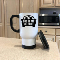 Load image into Gallery viewer, Designs by MyUtopia Shout Out:Dog is My Co-Pilot 14 oz White Travel Mug
