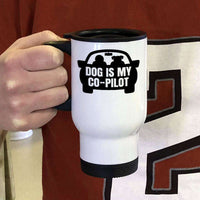 Load image into Gallery viewer, Designs by MyUtopia Shout Out:Dog is My Co-Pilot 14 oz White Travel Mug
