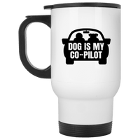 Load image into Gallery viewer, Designs by MyUtopia Shout Out:Dog is My Co-Pilot 14 oz White Travel Mug
