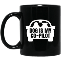 Load image into Gallery viewer, Designs by MyUtopia Shout Out:Dog is My Co-Pilot Ceramic Coffee Mug - Black,11 oz / Black,Ceramic Coffee Mug
