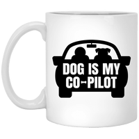 Load image into Gallery viewer, Designs by MyUtopia Shout Out:Dog is My Co-Pilot Ceramic Coffee Mug - White,11 oz / White,Ceramic Coffee Mug
