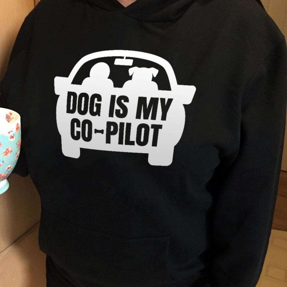 Designs by MyUtopia Shout Out:Dog is My Co-Pilot Core Fleece Pullover Hoodie