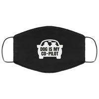 Load image into Gallery viewer, Designs by MyUtopia Shout Out:Dog Is My Co-Pilot Humor Adult Fabric Face Mask with Elastic Ear Loops,3 Layer Fabric Face Mask / Black / Adult,Fabric Face Mask
