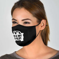 Load image into Gallery viewer, Designs by MyUtopia Shout Out:Dog Is My Co-Pilot Humor Adult Fabric Face Mask with Elastic Ear Loops
