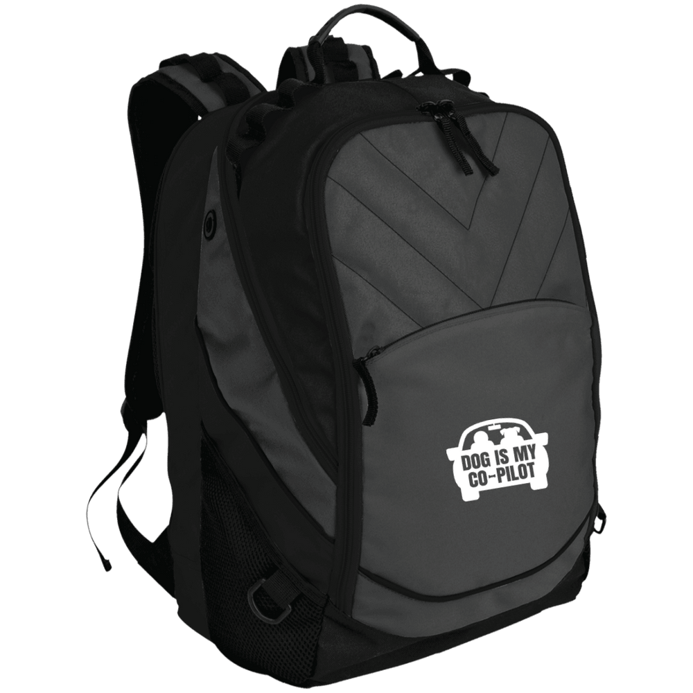 Designs by MyUtopia Shout Out:Dog is My Co-Pilot Laptop Computer Backpack,Dark Charcoal/Black / One Size,Backpacks