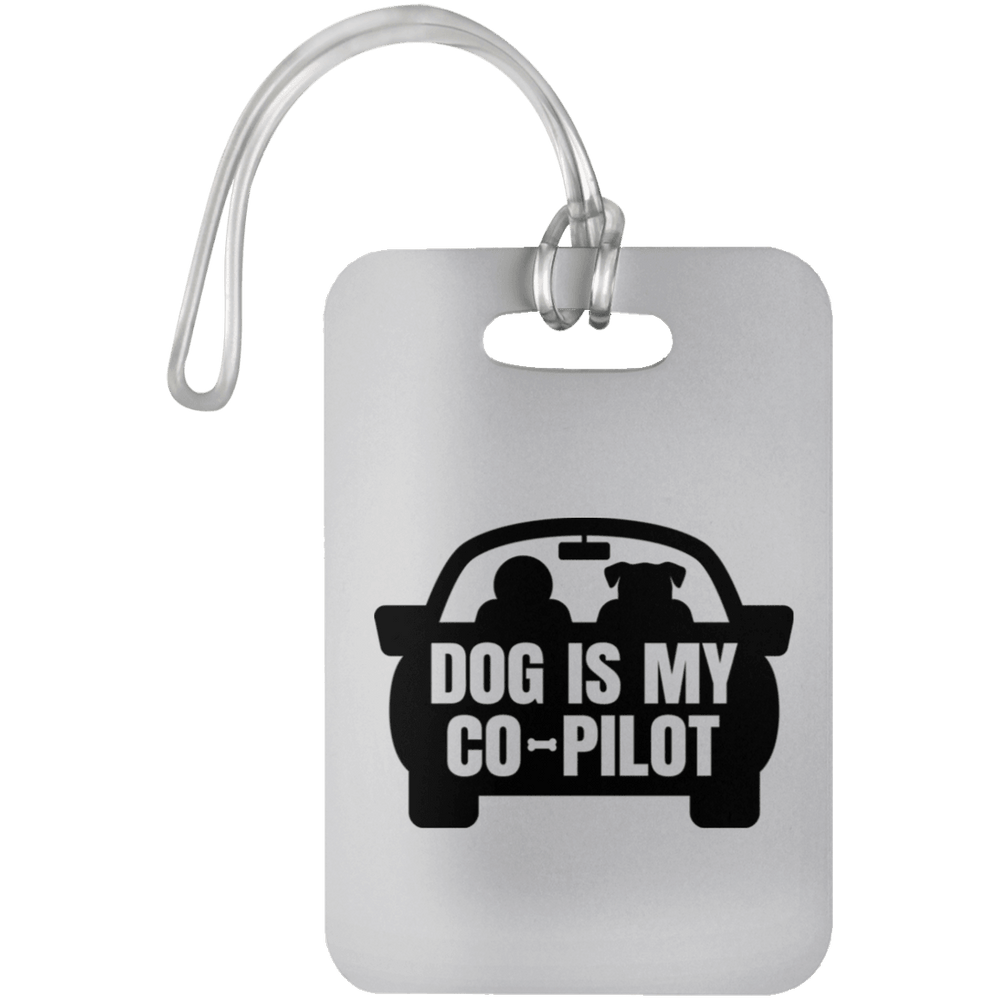 Designs by MyUtopia Shout Out:Dog is My Co-Pilot Luggage Bag Tag,White / One Size,Luggage Tags