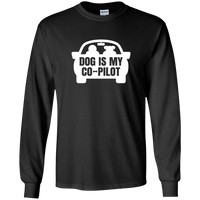 Load image into Gallery viewer, Designs by MyUtopia Shout Out:Dog is My Co-Pilot Ultra Cotton Long Sleeve T-Shirt,S / Black,Long Sleeve T-Shirts
