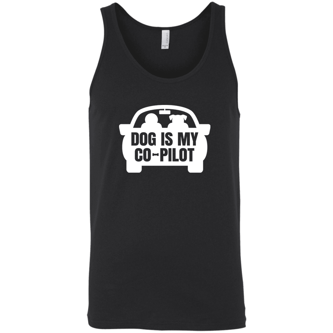 Designs by MyUtopia Shout Out:Dog is My Co-Pilot Unisex Tank Top,Black / X-Small,Tank Tops