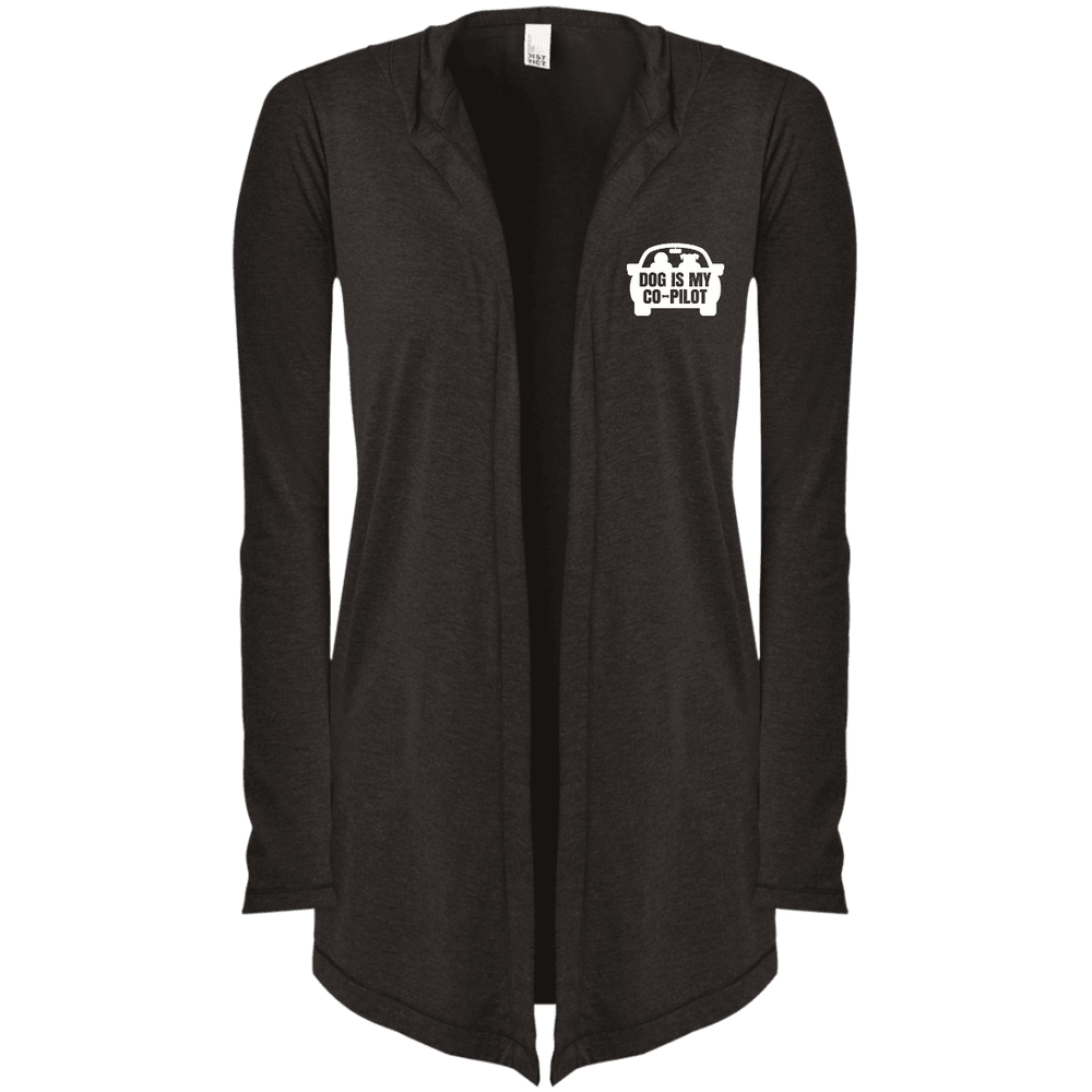 Designs by MyUtopia Shout Out:Dog is My Co-Pilot Women's Hooded Cardigan,Black Frost / X-Small,Sweatshirts