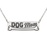 Load image into Gallery viewer, Designs by MyUtopia Shout Out:Dog Mom Engraved Personalized Horizontal Bar Necklace
