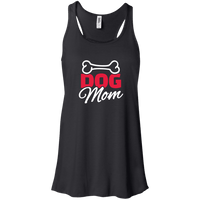 Load image into Gallery viewer, Designs by MyUtopia Shout Out:Dog Mom with Bone Flowy Racerback Tank,X-Small / Black,Tank Tops
