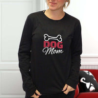 Load image into Gallery viewer, Designs by MyUtopia Shout Out:Dog Mom with Bone Ultra Cotton Unisex Long Sleeve T-Shirt
