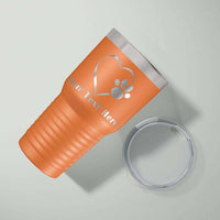 Load image into Gallery viewer, Designs by MyUtopia Shout Out:Dog Paw Prints On My Heart Personalized Laser Engraved 30 Oz Stainless Steel Drink Tumbler,Orange,Polar Camel Tumbler
