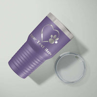 Load image into Gallery viewer, Designs by MyUtopia Shout Out:Dog Paw Prints On My Heart Personalized Laser Engraved 30 Oz Stainless Steel Drink Tumbler,Purple,Polar Camel Tumbler
