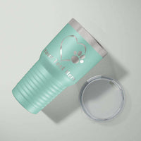 Load image into Gallery viewer, Designs by MyUtopia Shout Out:Dog Paw Prints On My Heart Personalized Laser Engraved 30 Oz Stainless Steel Drink Tumbler,Teal,Polar Camel Tumbler
