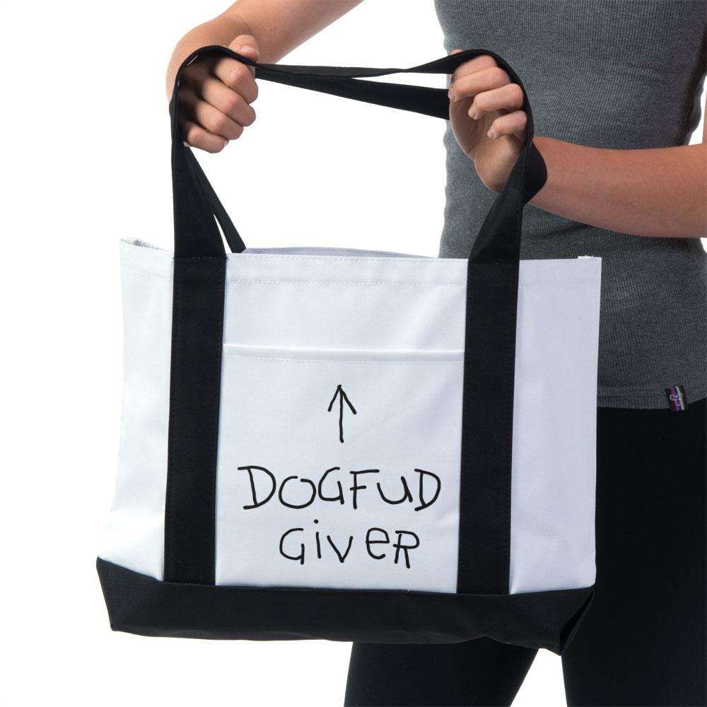 Designs by MyUtopia Shout Out:Dogfud Giver Canvas Totebag Gym / Beach / Pool Gear Bag