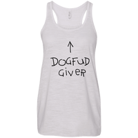 Load image into Gallery viewer, Designs by MyUtopia Shout Out:Dogfud Giver Ladies Flowy Racer-back Tank Top,Vintage White / X-Small,Tank Tops
