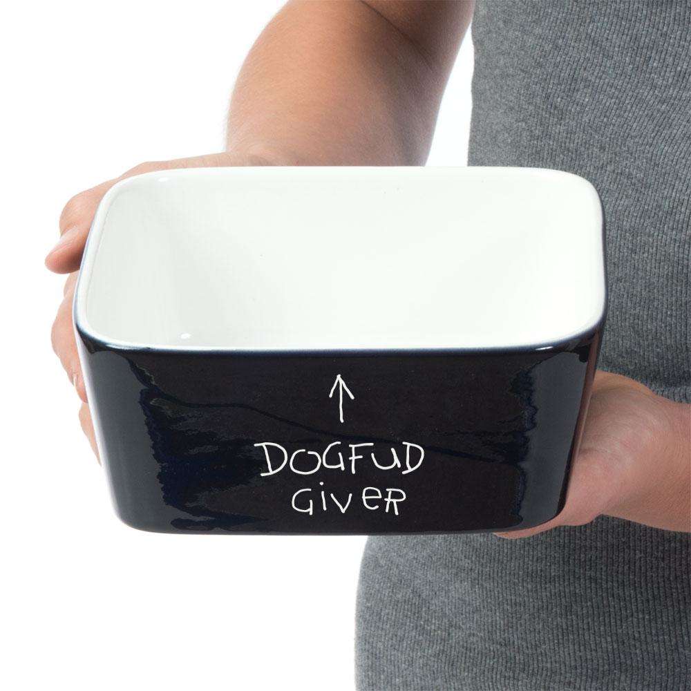 Designs by MyUtopia Shout Out:Dogfud Giver Laser Etched Dishwasher Microwave Safe Pet Bowl
