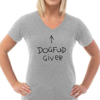 Load image into Gallery viewer, Designs by MyUtopia Shout Out:Dogfud Giver Ultra Cotton Ladies V-Neck T-Shirt
