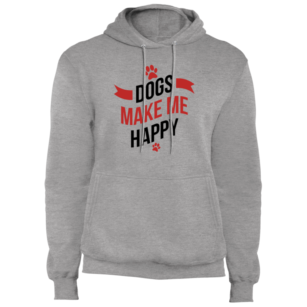 Designs by MyUtopia Shout Out:Dogs Make Me Happy Core Fleece Unisex Pullover Hoodie,S / Athletic Heather,Sweatshirts