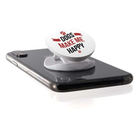 Load image into Gallery viewer, Designs by MyUtopia Shout Out:Dogs Make Me Happy Hinged Phone Grip and Stand for Smartphones and Tablets
