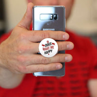 Load image into Gallery viewer, Designs by MyUtopia Shout Out:Dogs Make Me Happy Hinged Phone Grip and Stand for Smartphones and Tablets
