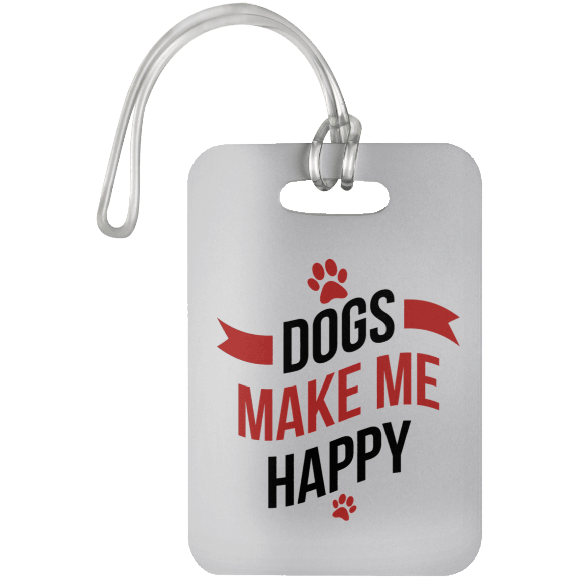 Designs by MyUtopia Shout Out:Dogs Make Me Happy Luggage Bag Tag,White / 4 x 2-3/4 inches,Bags