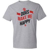 Load image into Gallery viewer, Designs by MyUtopia Shout Out:Dogs Make Me Happy Mens/Ladies Crew Neck T-Shirt,Unisex T-Shirt / S / Heather Grey,Adult Unisex T-Shirt
