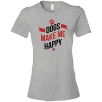 Load image into Gallery viewer, Designs by MyUtopia Shout Out:Dogs Make Me Happy Mens/Ladies Crew Neck T-Shirt,Ladies&#39; T-Shirt / S / Heather Grey,Adult Unisex T-Shirt
