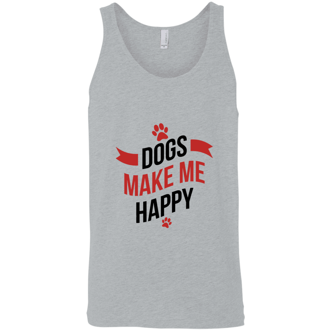 Designs by MyUtopia Shout Out:Dogs Make Me Happy Ultra Cotton Unisex Tank Top,X-Small / Athletic Heather,Tank Tops