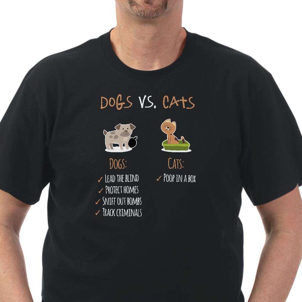 Designs by MyUtopia Shout Out:Dogs VS Cats Adult Unisex T-Shirt Special Offer