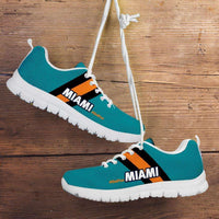 Load image into Gallery viewer, Designs by MyUtopia Shout Out:#Dolfan Miami Fan Running Shoes,Kid&#39;s / 11 CHILD (EU28) / Aqua Green,Running Shoes
