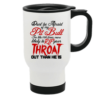 Load image into Gallery viewer, Designs by MyUtopia Shout Out:Don&#39;t Fear My Pitbull, Fear Me 14 oz Stainless Steel Travel Coffee Mug w. Twist Close Lid
